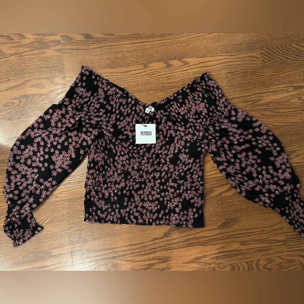 NWT BB Dakota by Steve Madden Annabelle Floral Chiffon Top